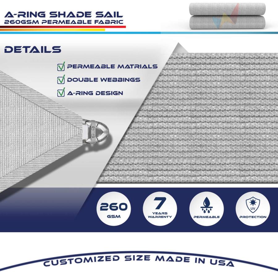 【並行輸入品】Windscreen4less 24' x 28' x 28' Sun Shade Sail Triangle A Ring Oの画像