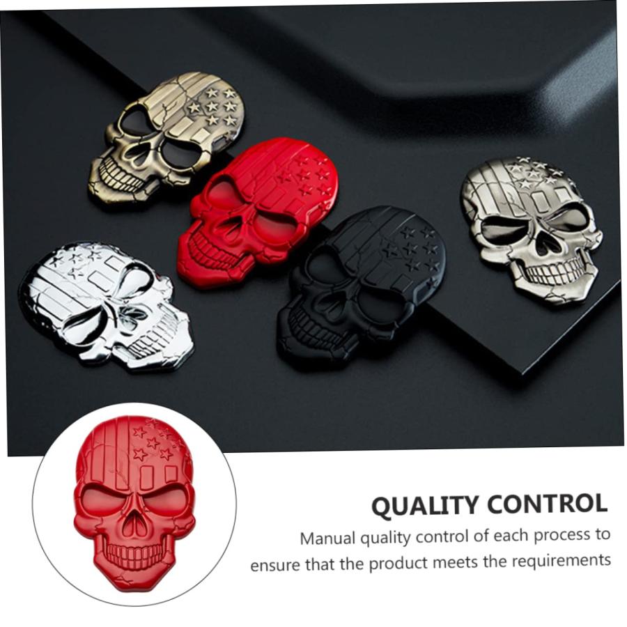 HEALEEP 3 Pcs Skull Car Sticker Metal Skull Car Badges Halloween 並行輸入品｜best-style｜04