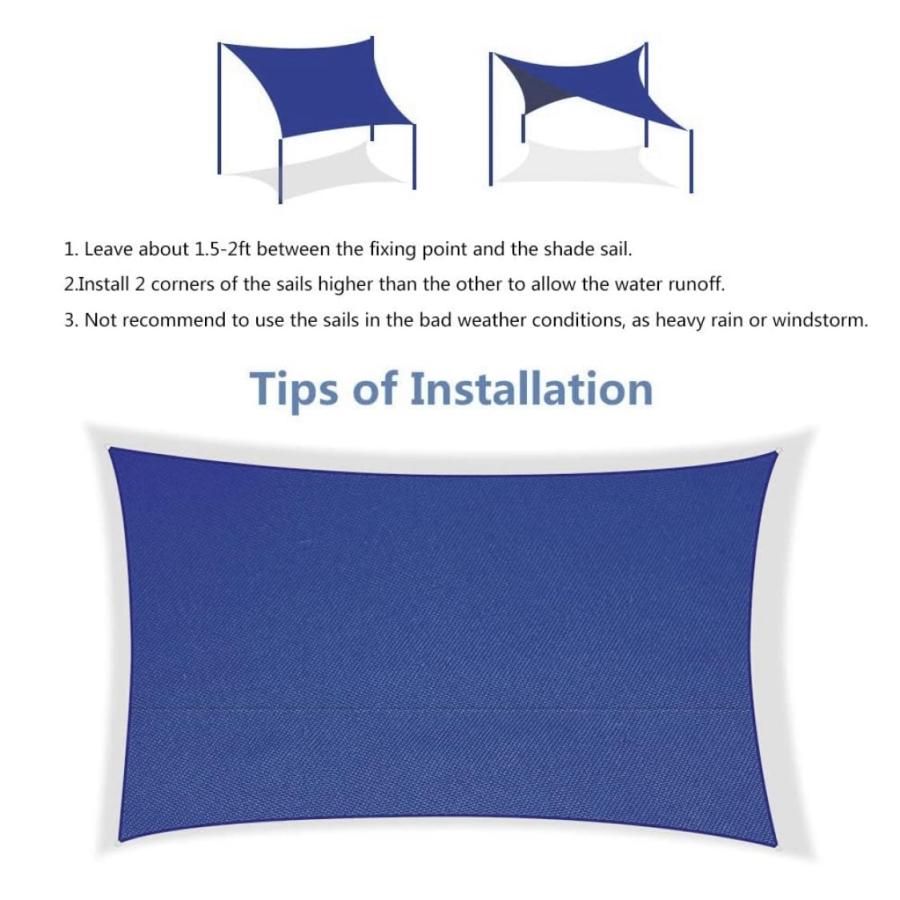 SHADE SAIL❤️未使用 Amazon.com : KANAGAWA Sun Shade Sail Curved 24'X24' Sand Rectangle