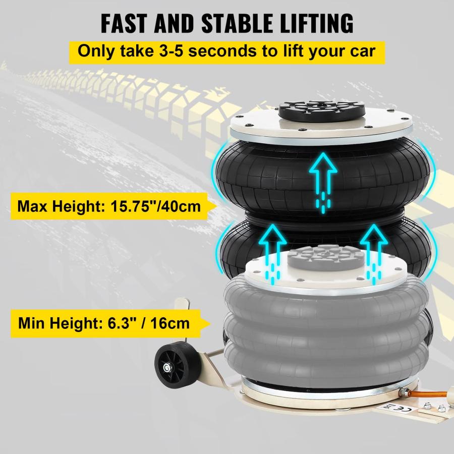 【並行輸入品】VEVOR Air Jack， 11000 lbs/5 Ton Triple Air Bag Jack， Lift Up to_6
