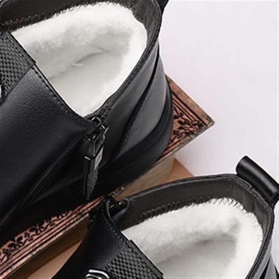 【並行輸入品】MJKIUU Mens Winter Shoes Snow Boots Thermal Leather Shoes Casualの画像
