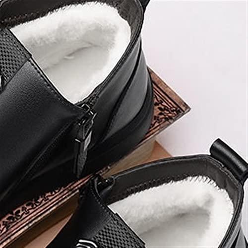 【並行輸入品】MJKIUU Mens Winter Shoes Snow Boots Thermal Leather Shoes Casualの画像