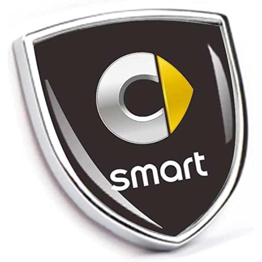 Stemma 3D Per Smart 451 453 Fortwo E Forfour | Adesivo Anteriore E Posteriore | Logo In Rilievo Nero