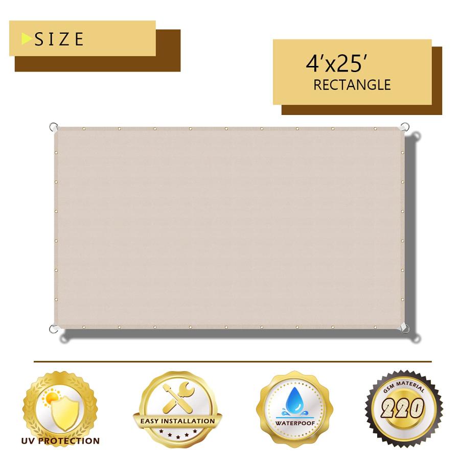【並行輸入品】SHINPORT 4'x25' Waterproof Sun Shade Sail Rectangle Canopy Shadeの画像