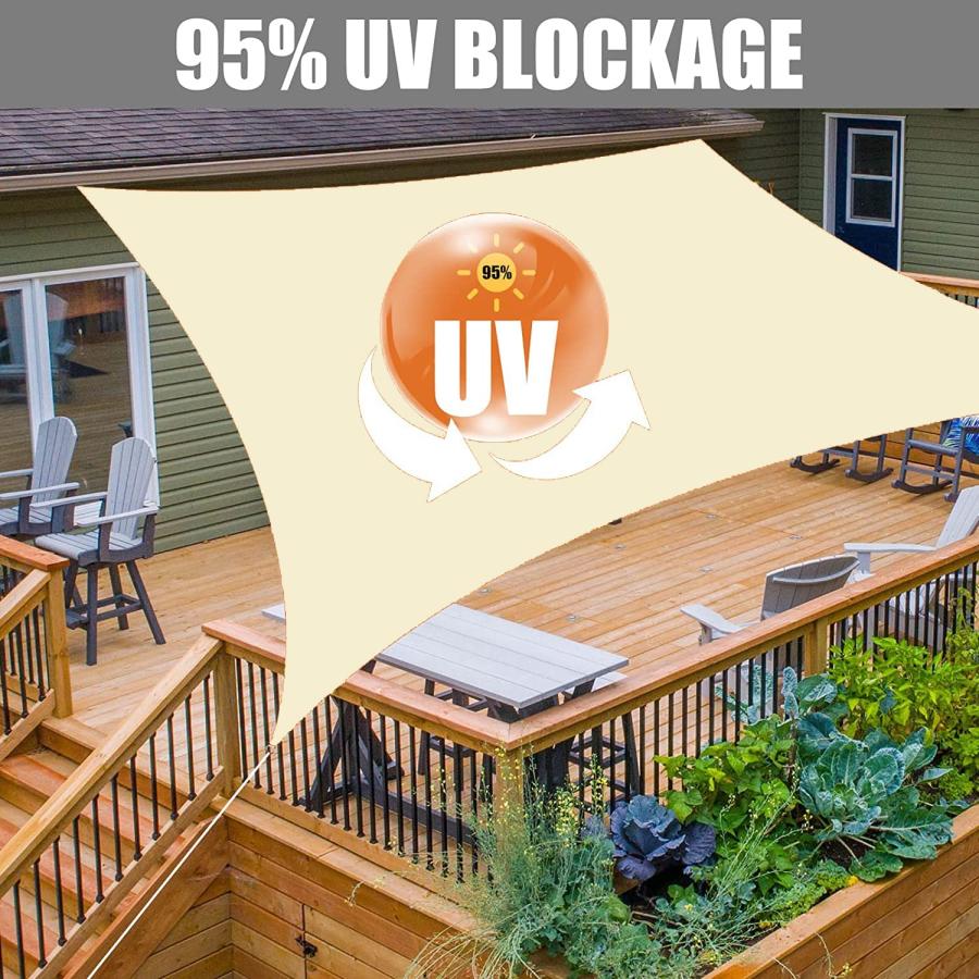 【並行輸入品】ZHhan Sun Shade Sail Waterproof Sunscreen 98% UV Block Garden Be_3