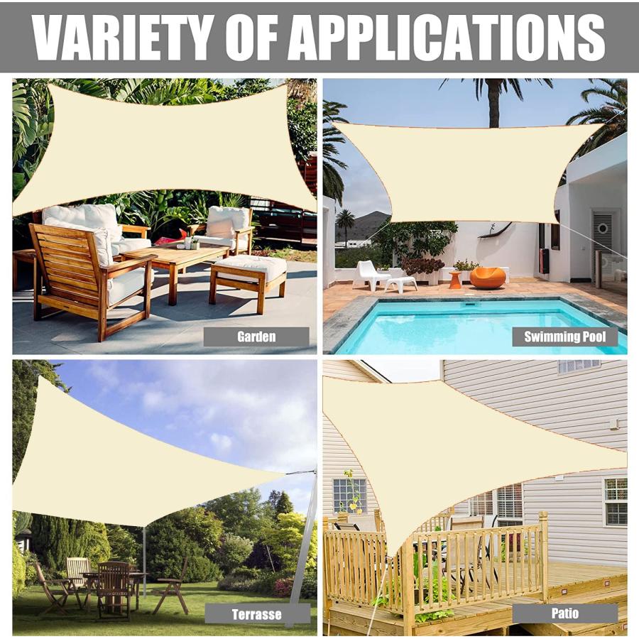 【並行輸入品】ZHhan Sun Shade Sail Waterproof Sunscreen 98% UV Block Garden Be_6