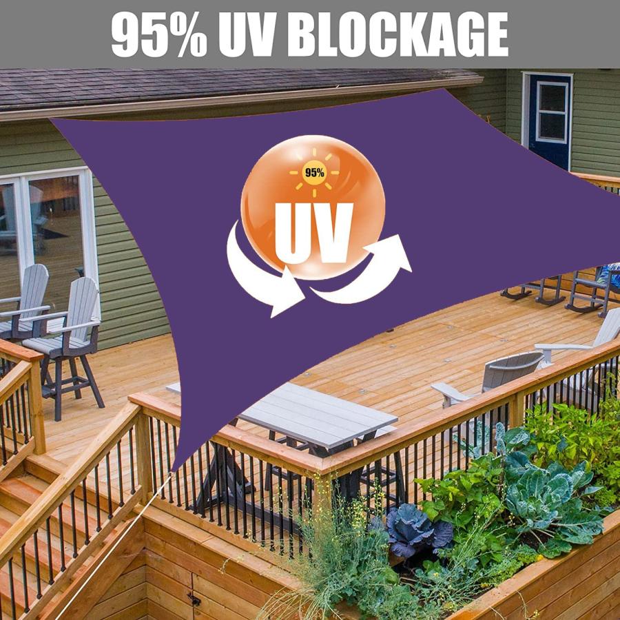 【並行輸入品】ZHhan Sun Shade Sail Waterproof Sunscreen 98% UV Block Garden Be_3