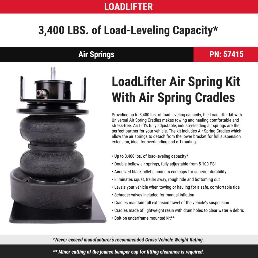 【並行輸入品】 TrendsAuto Air Lift LoadLifter Air Spring Kit with Cradles & Wir_3