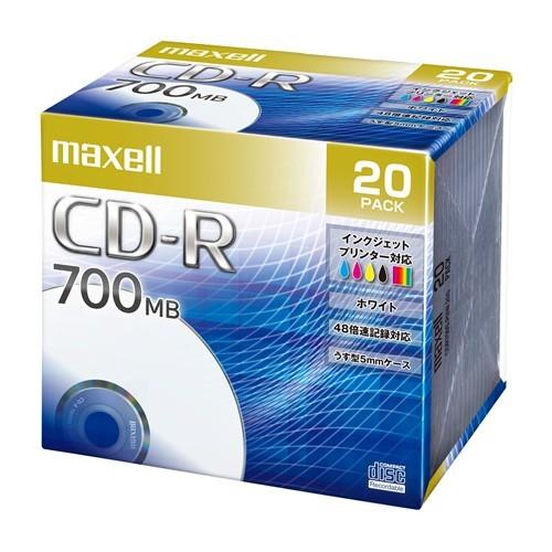 マクセル ランキング上位のプレゼント Maxell CDR700SPNW20S データ用CD-R ホワイトレーベルディスク 2-48倍 20枚 700MB うす型5mmケース 【はこぽす対応商品】