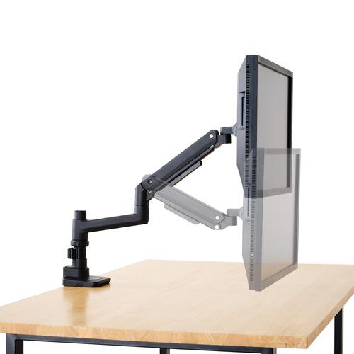 エレコム DPA-SL09BK モニターアーム シングル 支柱付 ガススプリング
