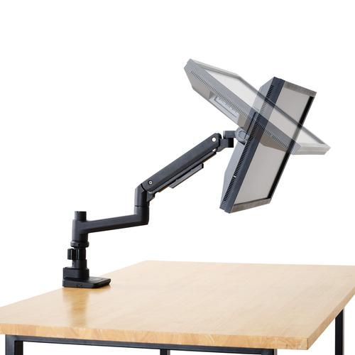 エレコム DPA-SL09BK モニターアーム シングル 支柱付 ガススプリング