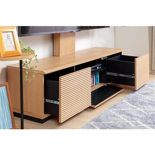 【推奨品】ヤマダセレクト YTB4975DLB1 収納付電動昇降TVスタンド ブラウン (イーライズ ストレージプラス)