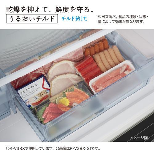 日立 冷蔵庫 375L 左開き 3ドア 幅60cm 真ん中野菜室うるおいチルド R
