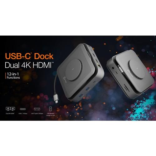 j5create JCD3199 15W磁力ワイヤレス充電パッド搭載デュアルHDMI