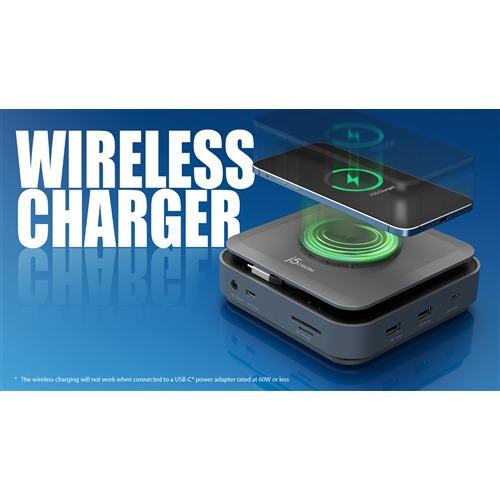j5create JCD3199 15W磁力ワイヤレス充電パッド搭載デュアルHDMI