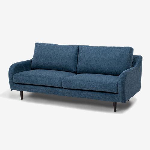 大塚家具 オリジナル ソファ 3人掛け「CAS-D」幅180cm 布#SPベルファストブルー 脚部ダークブラウン色_1