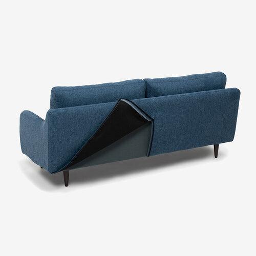 大塚家具 オリジナル ソファ 3人掛け「CAS-D」幅180cm 布#SPベルファストブルー 脚部ダークブラウン色_3