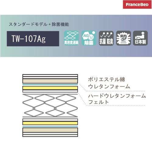 [セミシングル] フランスベッド マットレス TW-107AGSS 厚さ24cm