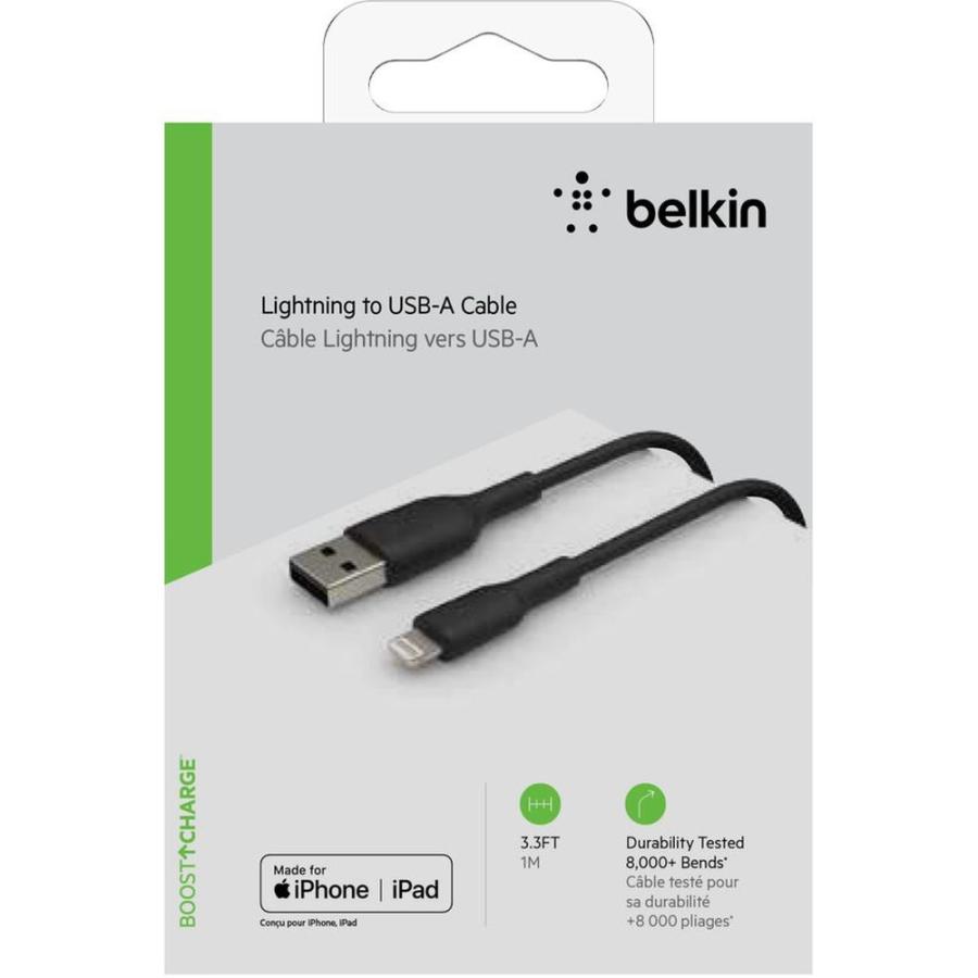 Belkin ベルキン BOOST↑CHARGE USB-A to ライトニングPVCケーブル(1m)ブラック CAA001BT1MBK｜best-tecc｜02