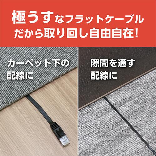 ミヨシ C6A-F10BK 極うすLANケーブル 10m ブラック C6AF10BK : ベスト