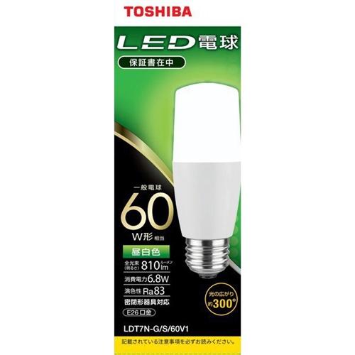 東芝 LDT7N-G／S／60V1 一般電球形LED電球 60W形相当 配光角300° E26口金 昼白色｜best-tecc