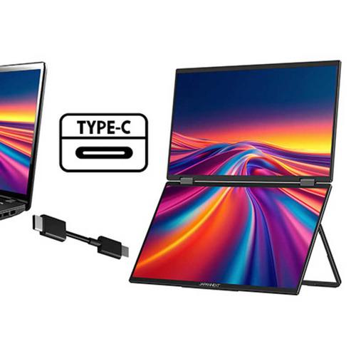 美品モバイルデュアルモニター フルHD USB-C接続 美品モバイルデュアルモニター フルHD USB-C接続 美品モバイルデュアル