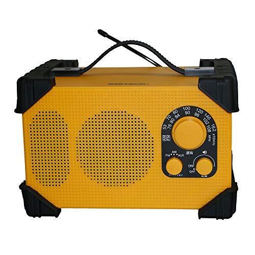 WINTECH AM/FM防塵防滴現場ラジオ GBR-3D IP54等級相当 イエロー FMワイドバンド対応 GBR