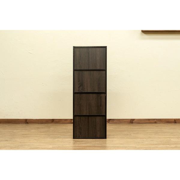 扉付きラック(扉付きカラーボックス) 〔4段〕 幅42cm×奥行29cm 取っ手/マグネット付き ホワイト(白) 送料無料〔代引不可〕|best-value|11