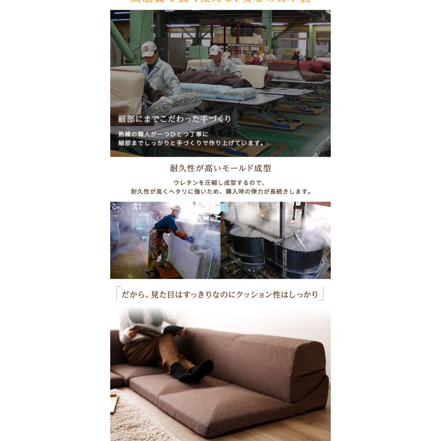 ソファー 3点セット タスク生地 分割タイプ ローソファー カバーリング