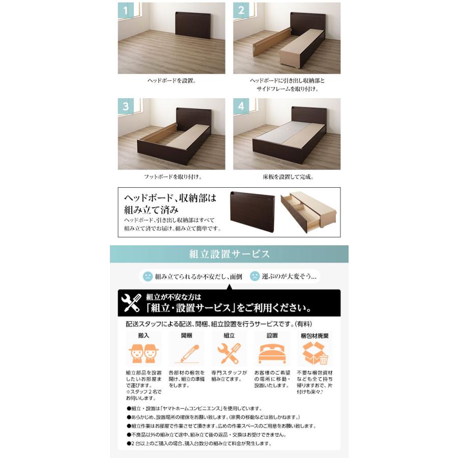 シングルベッドフレーム付き 引き出し付き 配達・設置・組立可能　値下げしました 組立設置サービス付き〕薄型宮付き 頑丈ボックス収納 ベッド シングル