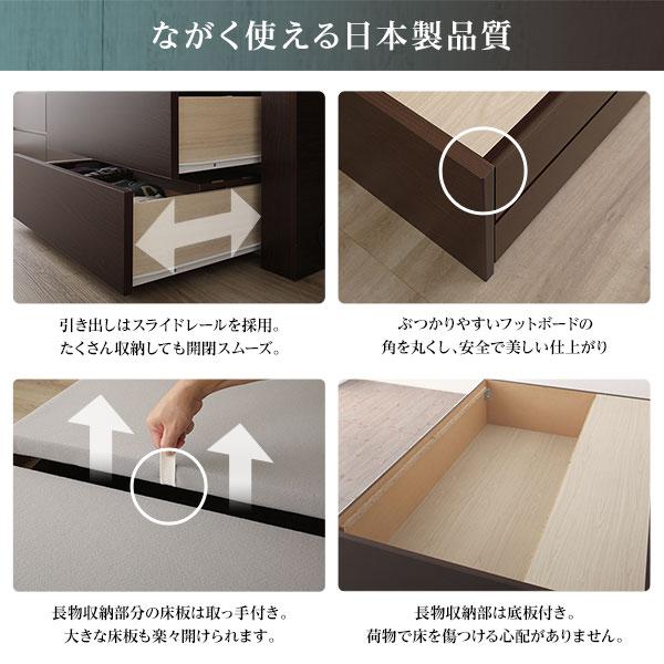 お客様組み立て〕 収納 ベッド 薄型 宮付き 通常丈 シングル お客様組み立て〕 収納 ベッド 薄型 宮付き 通常丈 シングル