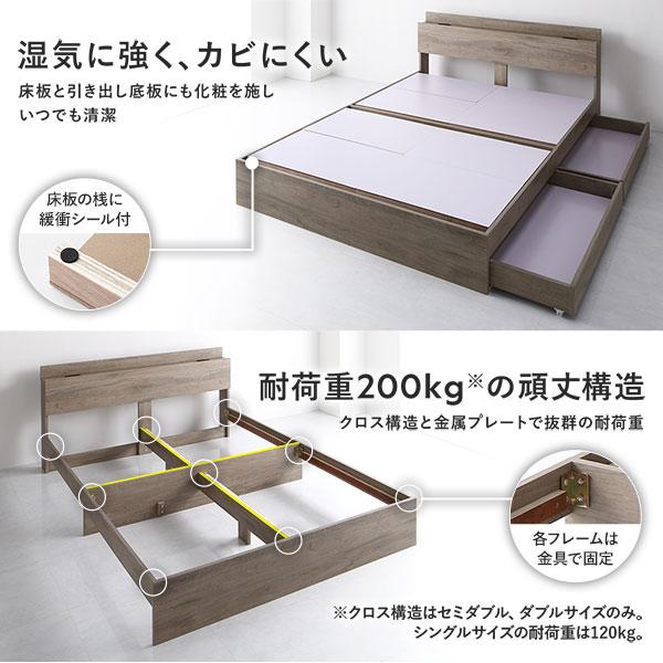 RASIK（ラシク） ベッド シングル ベッドフレームのみ 収納付き 宮付き