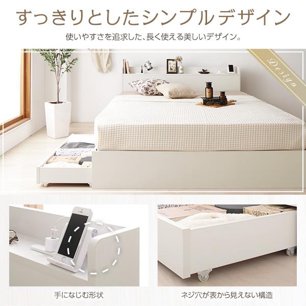 ホワイト シングルベッドフレーム 引き出し付き 楽天市場】お客様組み立て シングルベッド 収納付きベッド