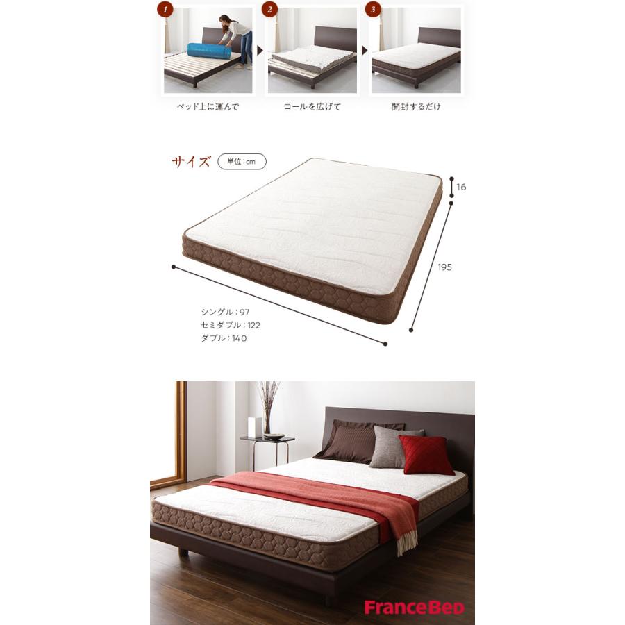 フランスベッド 高密度連続スプリングマットレス セミダブル 日本製