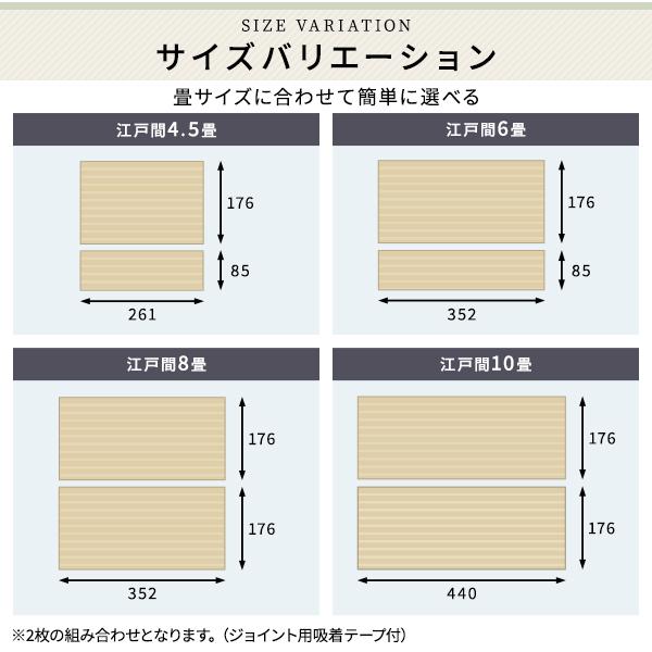 クッションフロア/フロアマット 江戸間6畳用（85×352cm・176×352cm 2枚