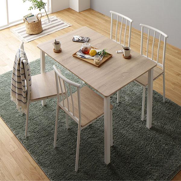 ダイニング セット 5点 テーブル 110cm チェア 4脚 ブラウン ブラック-