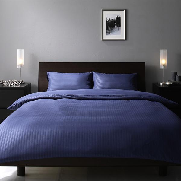 ストライプ柄 ホテルテイスト 布団カバー セミダブル 3点セット