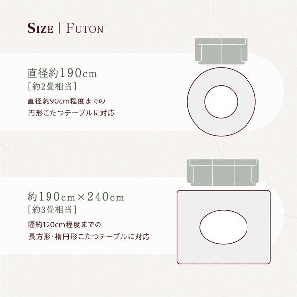 こたつ布団 単品 直径190cm 円形 洗える 薄型 軽量 マシュマロタッチ