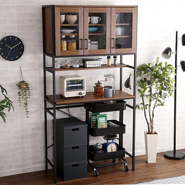 オープンラック キッチン収納ラック レンジ台 ゴミ箱上 キッチンラック ごみ箱上 収納 ワイドタイプ 幅93.5cm オープンラック