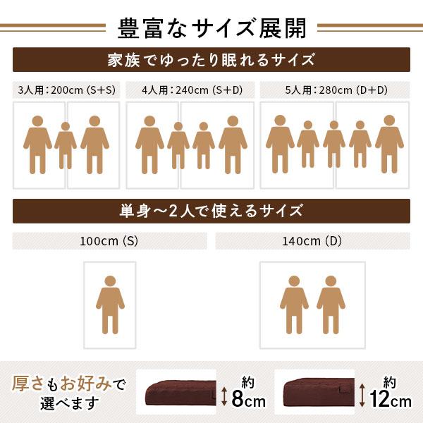 マットレス ファミリータイプ 幅200cm 3人用 シングル×2枚 日本製 厚さ