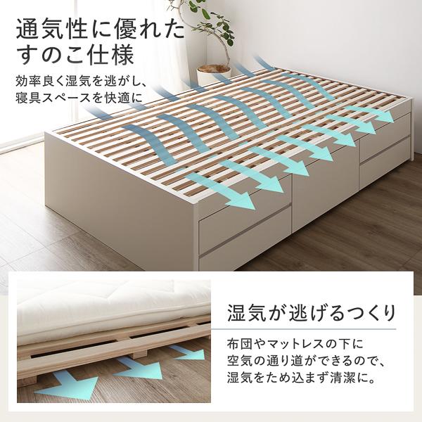 組立設置サービス付き〕 収納 ベッド ヘッドレス ショート丈 セミ