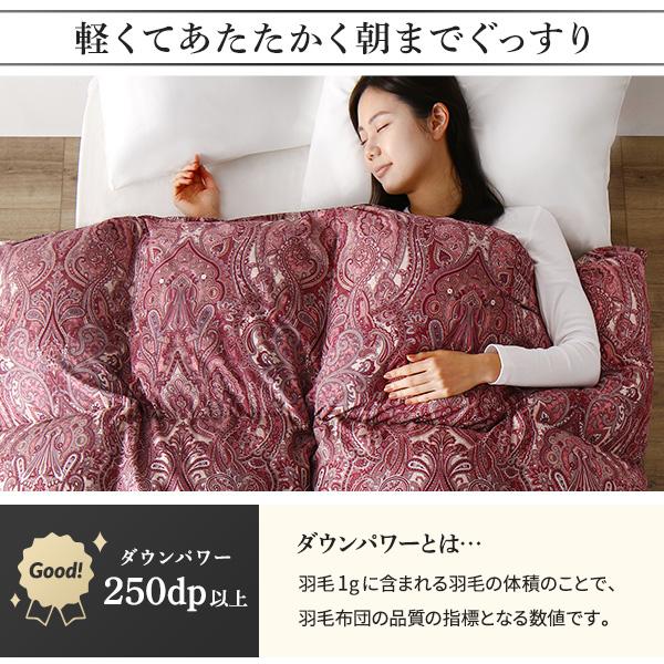 羽毛布団 掛け布団 シングル アイボリー ダウン50% 250dp パワーアップ