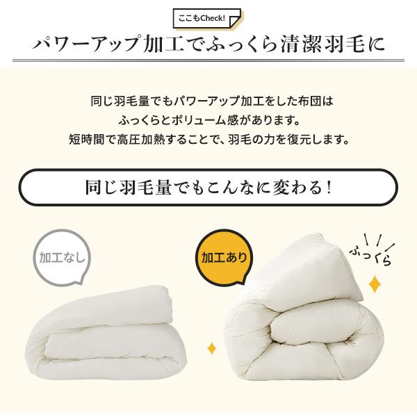 羽毛布団 掛け布団 シングル アイボリー ダウン50% 250dp パワーアップ