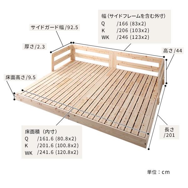 日本製 すのこ ベッド セミダブル 通常すのこタイプ フレームのみ 連結