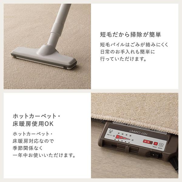 平織カーペット ラグ マット 江戸間8畳 約352×352cm 日本製 抗菌 防臭 ホットカーペット可 床暖房可 フリーカット ラグマット 絨毯 フロアマット 送料無料