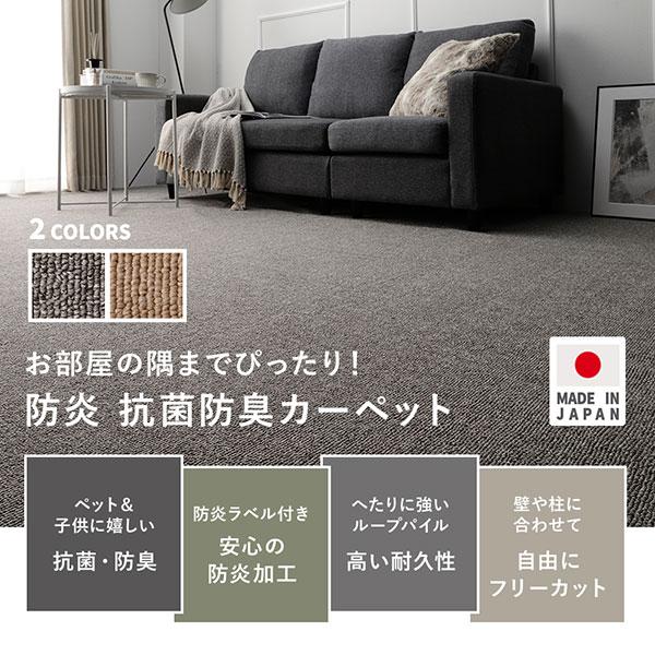 ラグ カーペット 江戸間4.5帖 約261×261cm 防炎 抗菌 防臭 フリー