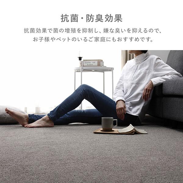 ラグ カーペット 江戸間8帖 約352×352cm 防炎 抗菌 防臭 フリーカット
