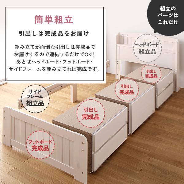 チェストベッド 収納 ベッド シングル ポケットコイルマットレス付き