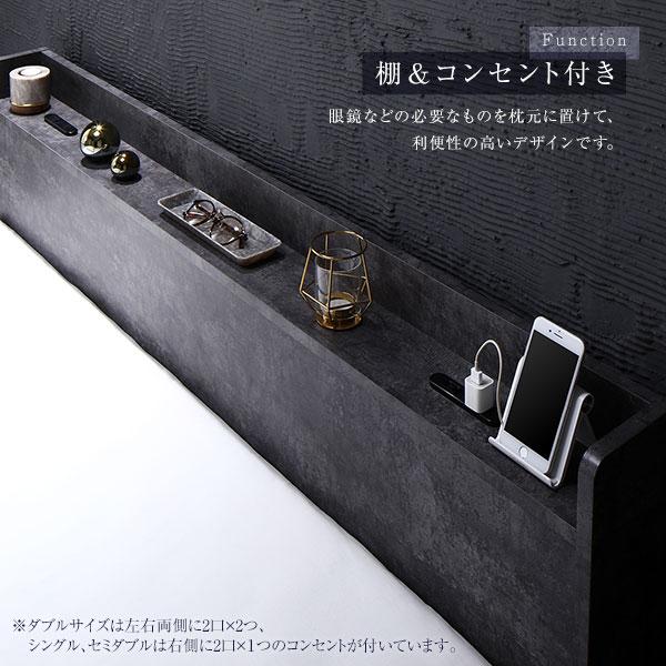 RASIK ベッド ダブル ベッドフレームのみ ストーングレー 低床