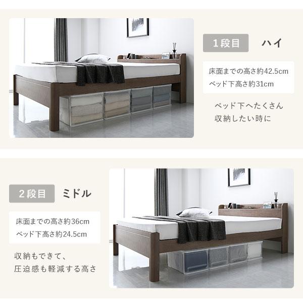 RASIK（ラシク） ベッド ダブル ベッドフレームのみ 頑丈 すのこ 宮